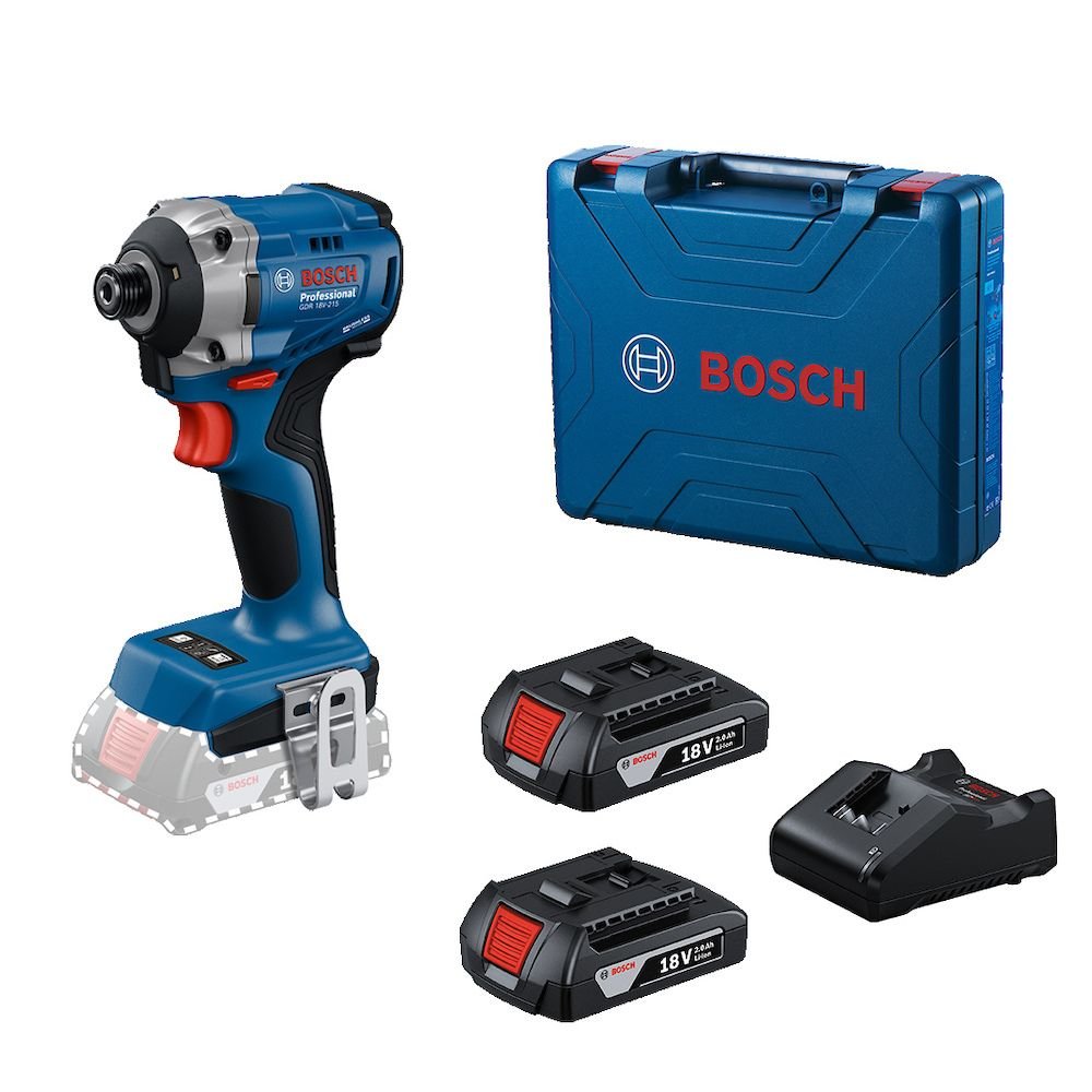 Parafusadeira de Impacto 1/4 Pol. GDR 18V-215 Bosch com 2 Baterias