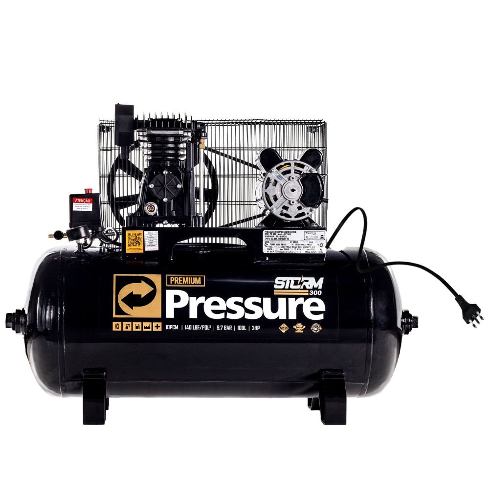 Compressor de Ar Storm 300 Premium 2HP 100L 220V PRESSURE