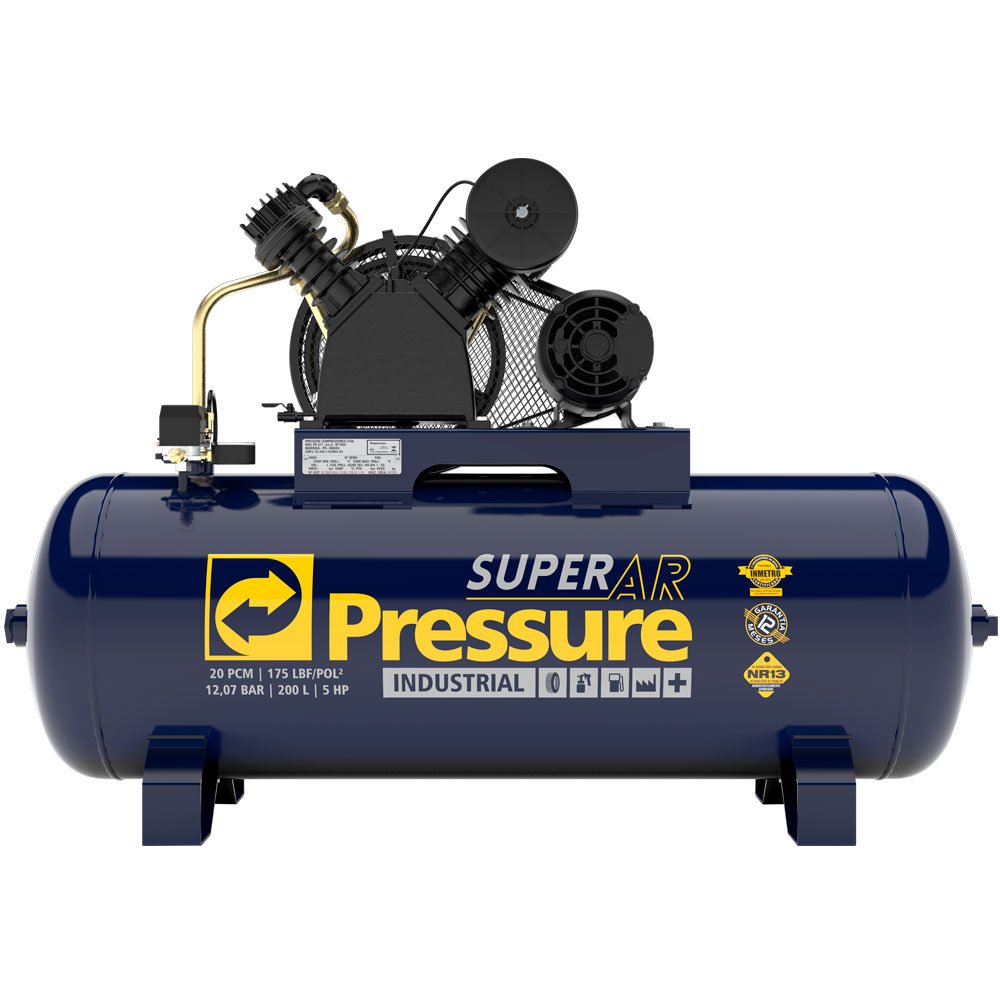 Compressor de Ar Super Ar 20 Pés 175 PSI 5HP 200L 220V