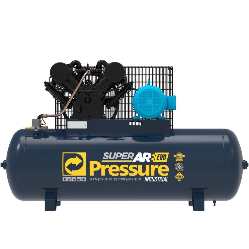 Compressor de Ar 15HP 60PCM 425 Litros Trifásico PRESSURE