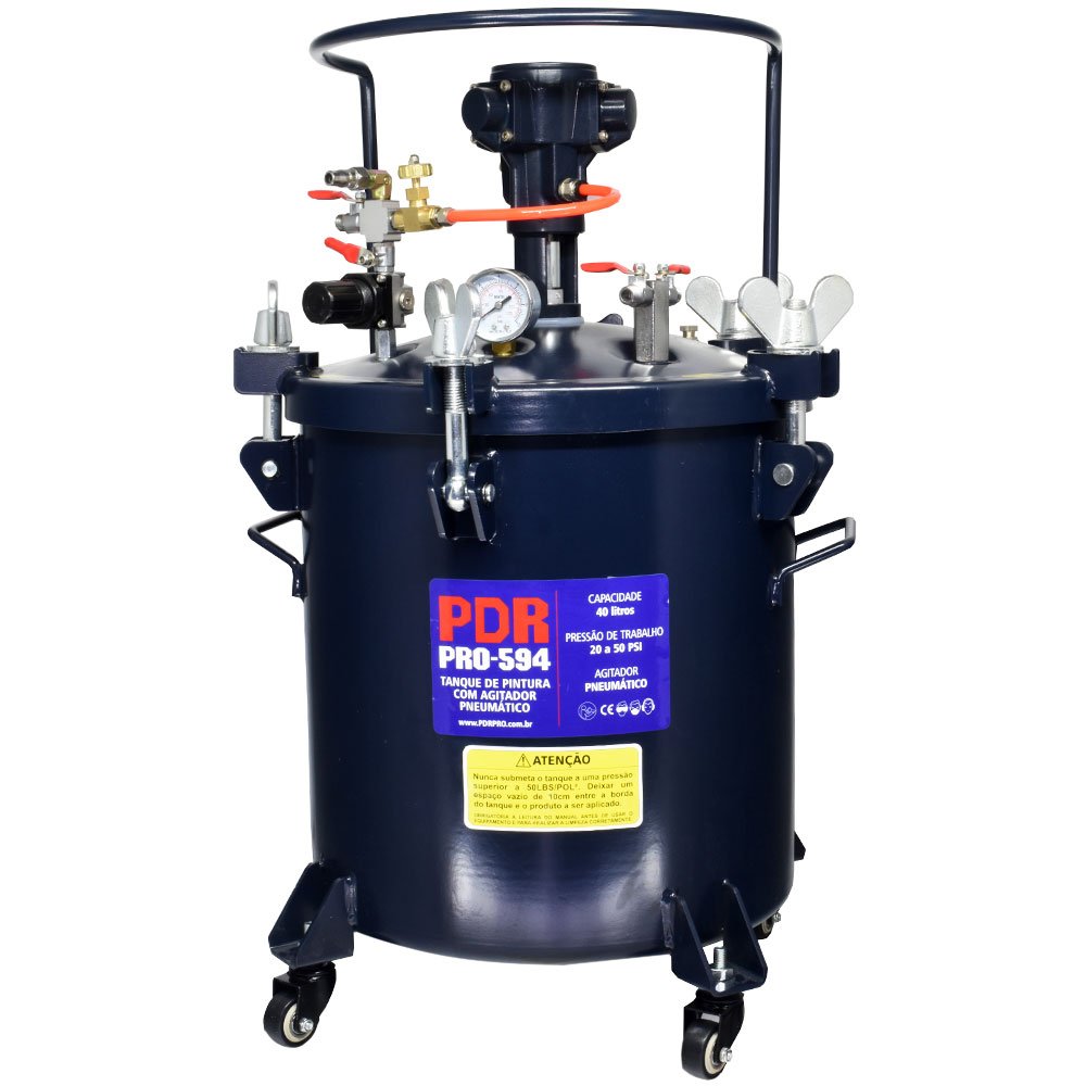 Tanque de Pintura 40 Litros com Agitador Pneumático PDR-PRO-594