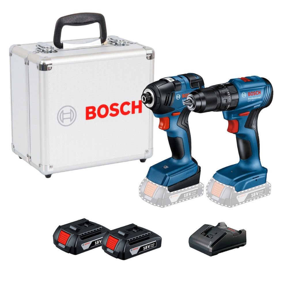 Combo Parafusadeira Furadeira GSB 185-LI e GDR 18V-200 com Maleta de Alumínio Bosch