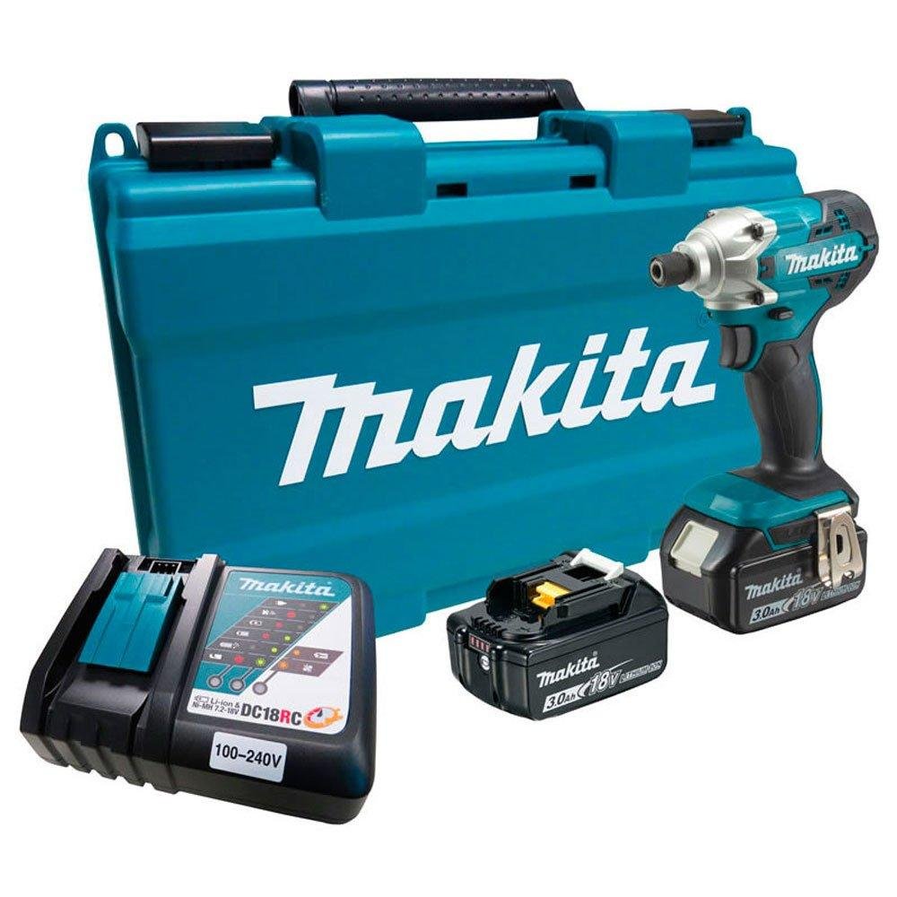 Parafusadeira de Impacto 1/4 Pol. 18V Makita-DTD156RFE com 2 Baterias