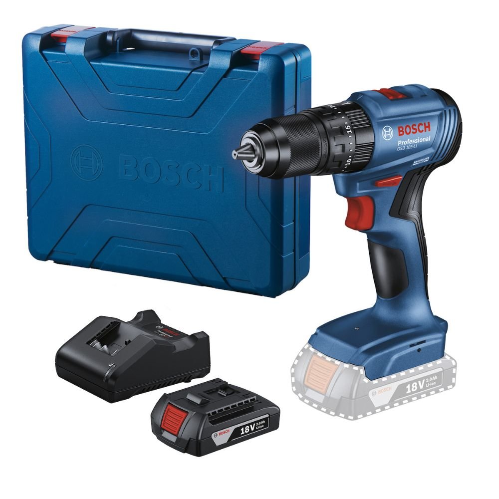 Parafusadeira e Furadeira de Impacto GSB 185-LI 18V Brushless BOSCH