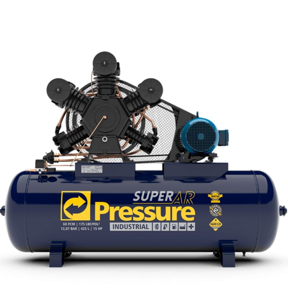 Compressor de Ar 60 Pés 425L 15HP PRESSURE - Alta Performance