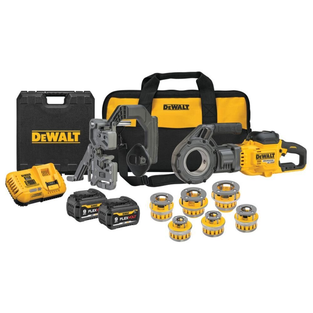 Rosqueadeira para Tubos Brushless DEWALT DCE700 com 6 Cabeçotes e 2 Baterias 60V