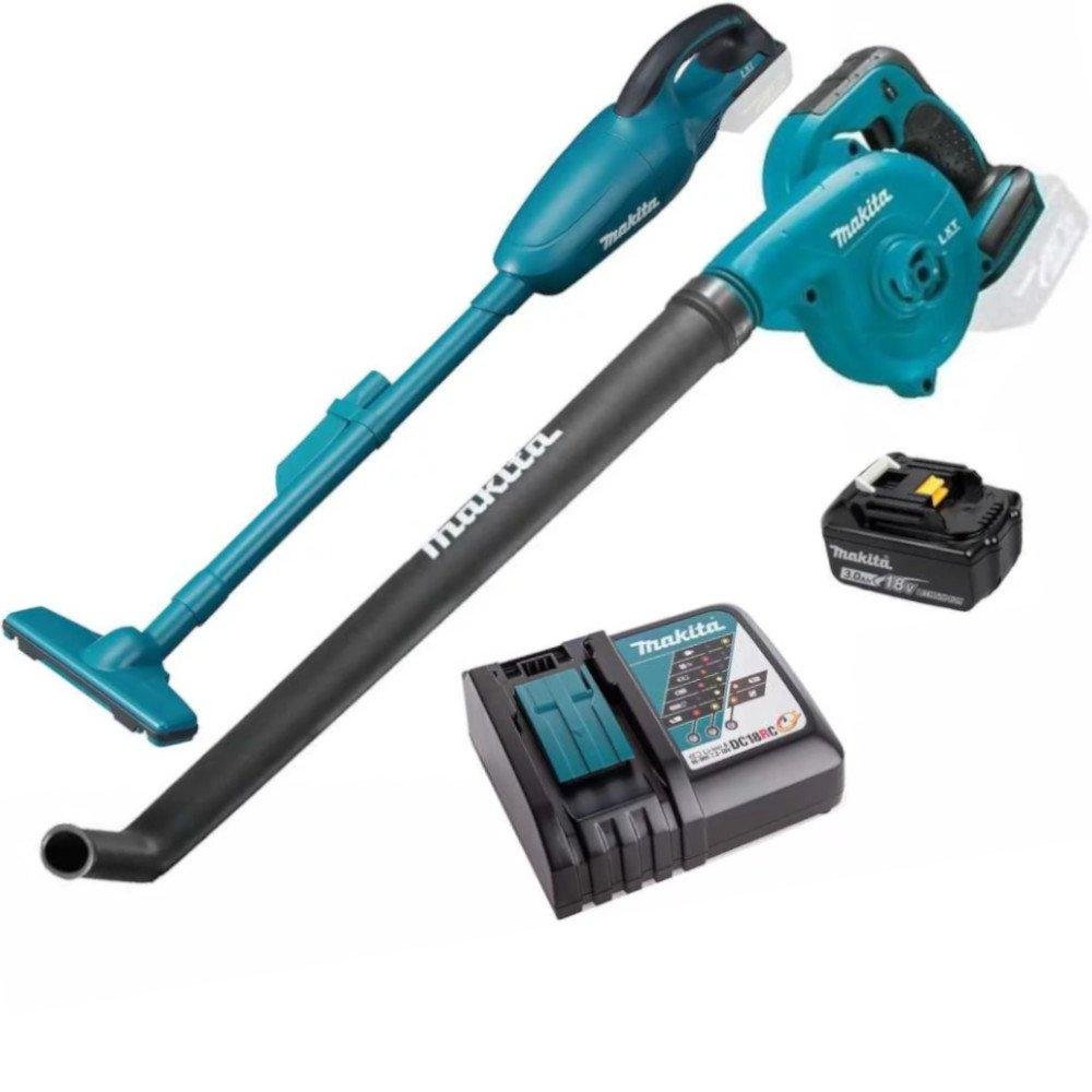 Kit Aspirador de Pó DCL180Z e Soprador DUB183Z 18V com Bateria e Carregador MAKITA